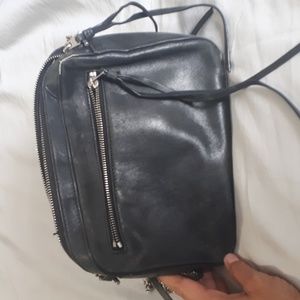 All Saints leather metal chain crossbody bag